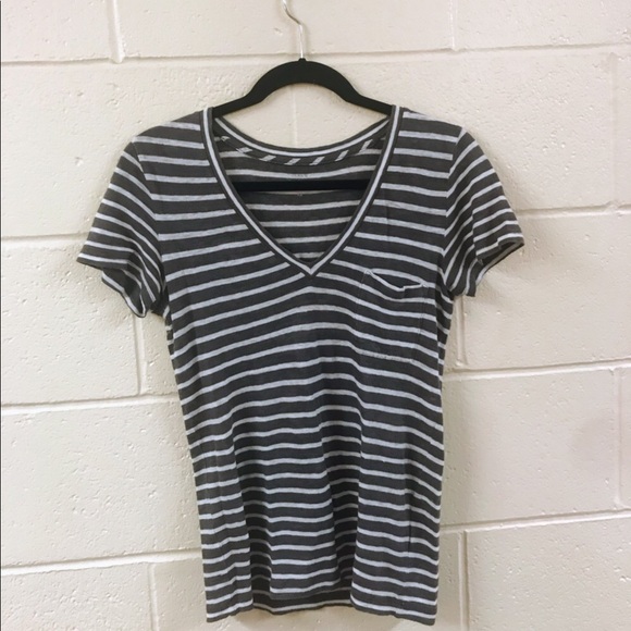 J Crew gray striped Tee - Picture 2 of 3